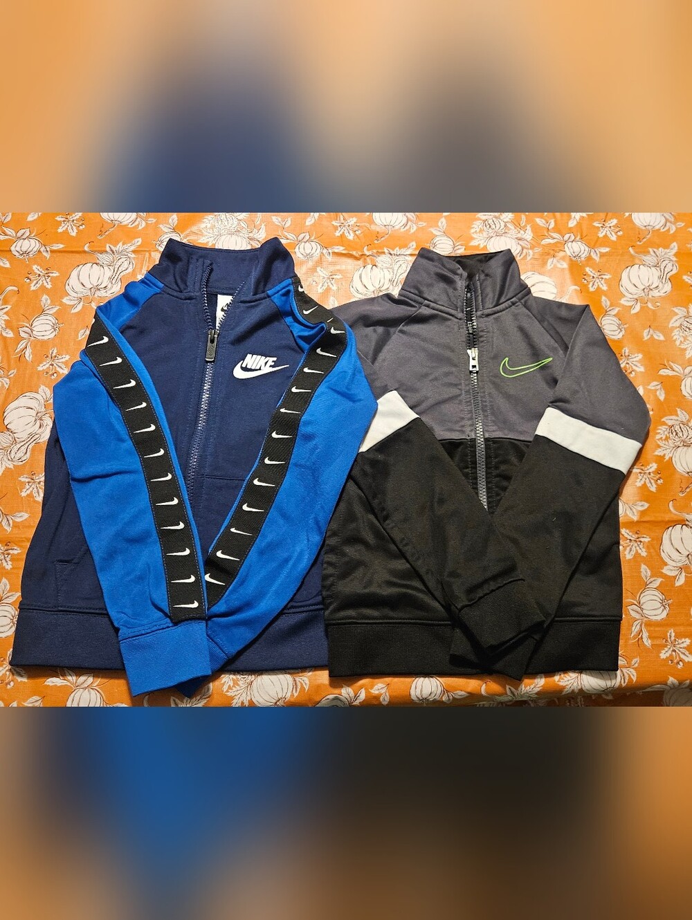 Nike Kids Blue & Black Dual-Panel Zip-Up Jackets (Pair)